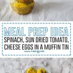 Breakfast Meal Prep Idea: Spinach, Sun Dried Tomato, Cheese Eggs in Muffin Tin + Video