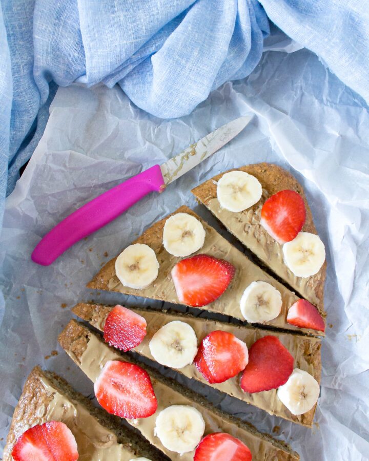 This healthy flat bread breakfast is the best way to start your day off right! Top it off with your favourite fruit and nut butter!