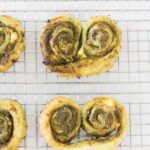 A delicious pesto and goat cheese savoury palmier to satisfy your pastry craving!