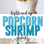 This lightened up baked popcorn shrimp is flavour packed without being calorie packed. Easy to make, lightened up, and crispy!