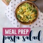 This meal prep pasta salad is perfect for warm days or when you are heading somewhere without a microwave!