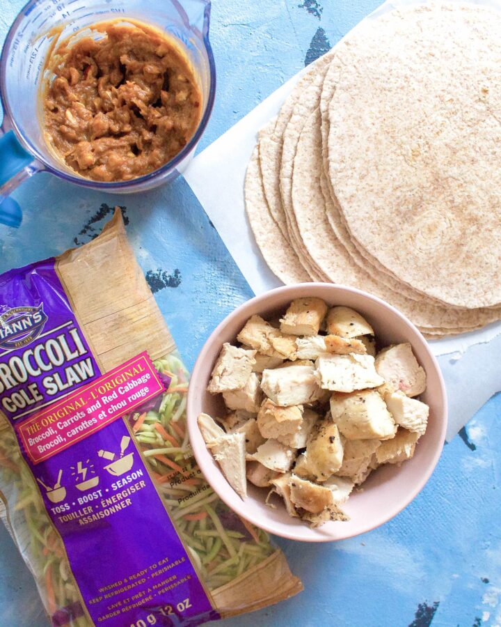 This Spicy Peanut Chicken Wrap is the perfect meal prep - it's simple, healthy and delicious and made under 30 minutes!