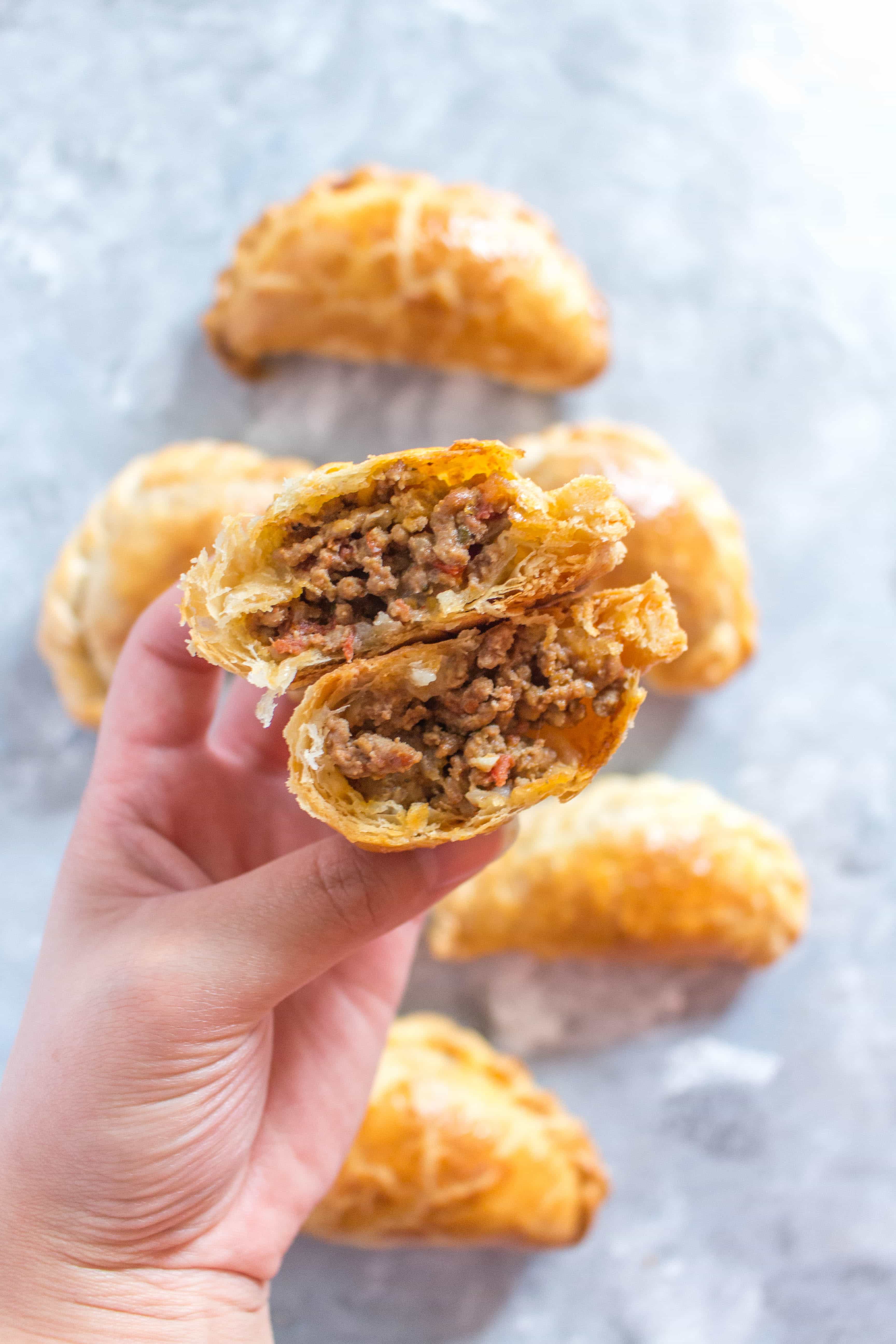 Delicious, flakey, and stuffed full of beef, these freezer friendly beef empanadas are the perfect snack! Prep these freezer friendly beef empanadas ahead of time, freeze them, and then pop them into the oven whenever you're ready to eat them!