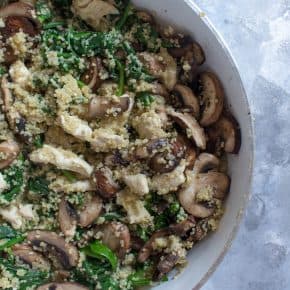 quinoa spinach chicken mushroom one pot