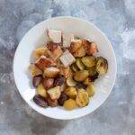 Sometimes a whole sheet pan dinner is just too much for my partner and I so today I have for you a dinner For two: Sheet Pan Honey Lemon Chicken with Roasted Potatoes and Brussel Sprouts using a convection toaster oven!