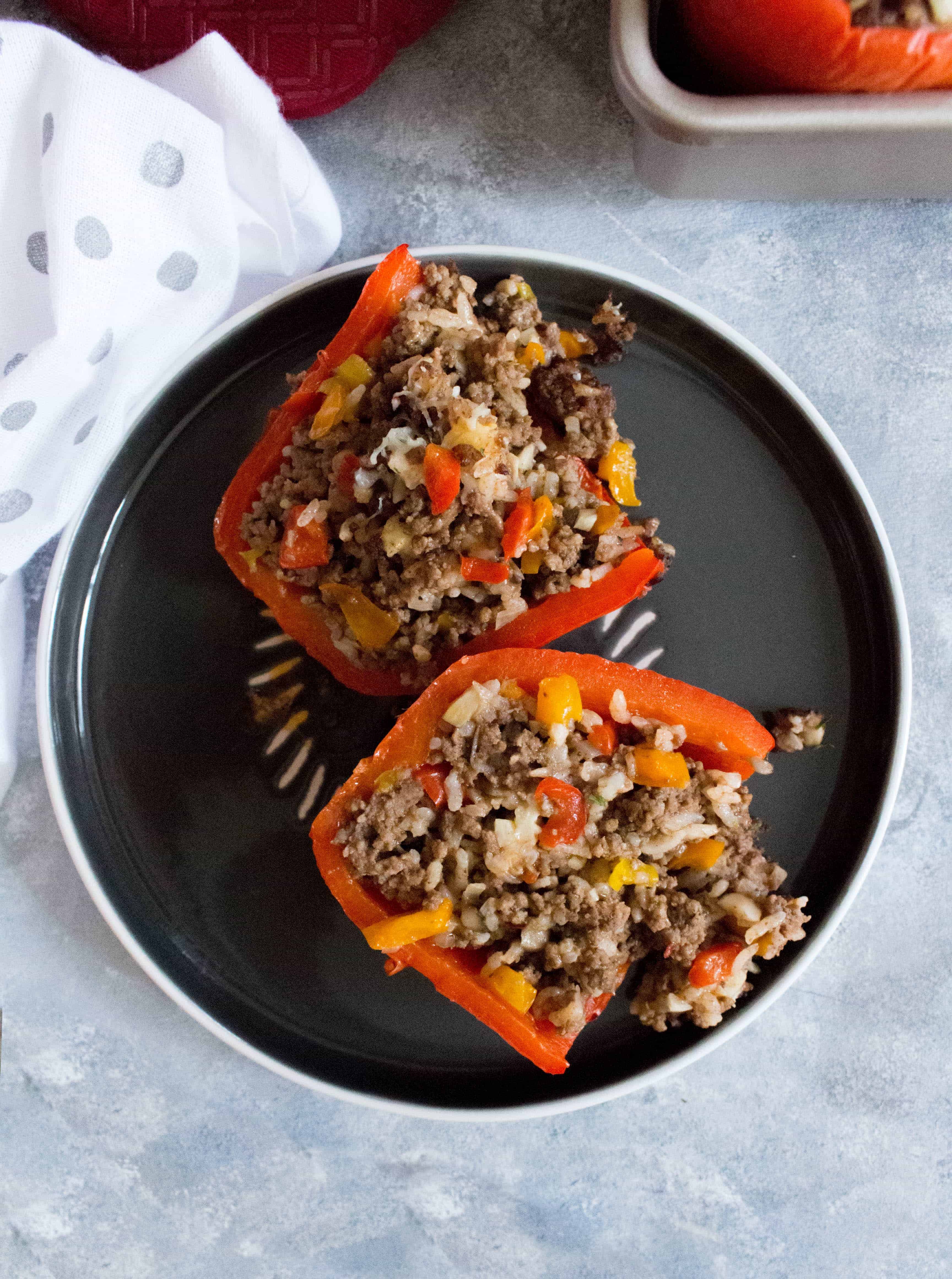 Easy Stuffed Bell Peppers with Ground Beef - Carmy - Easy Healthy-ish ...