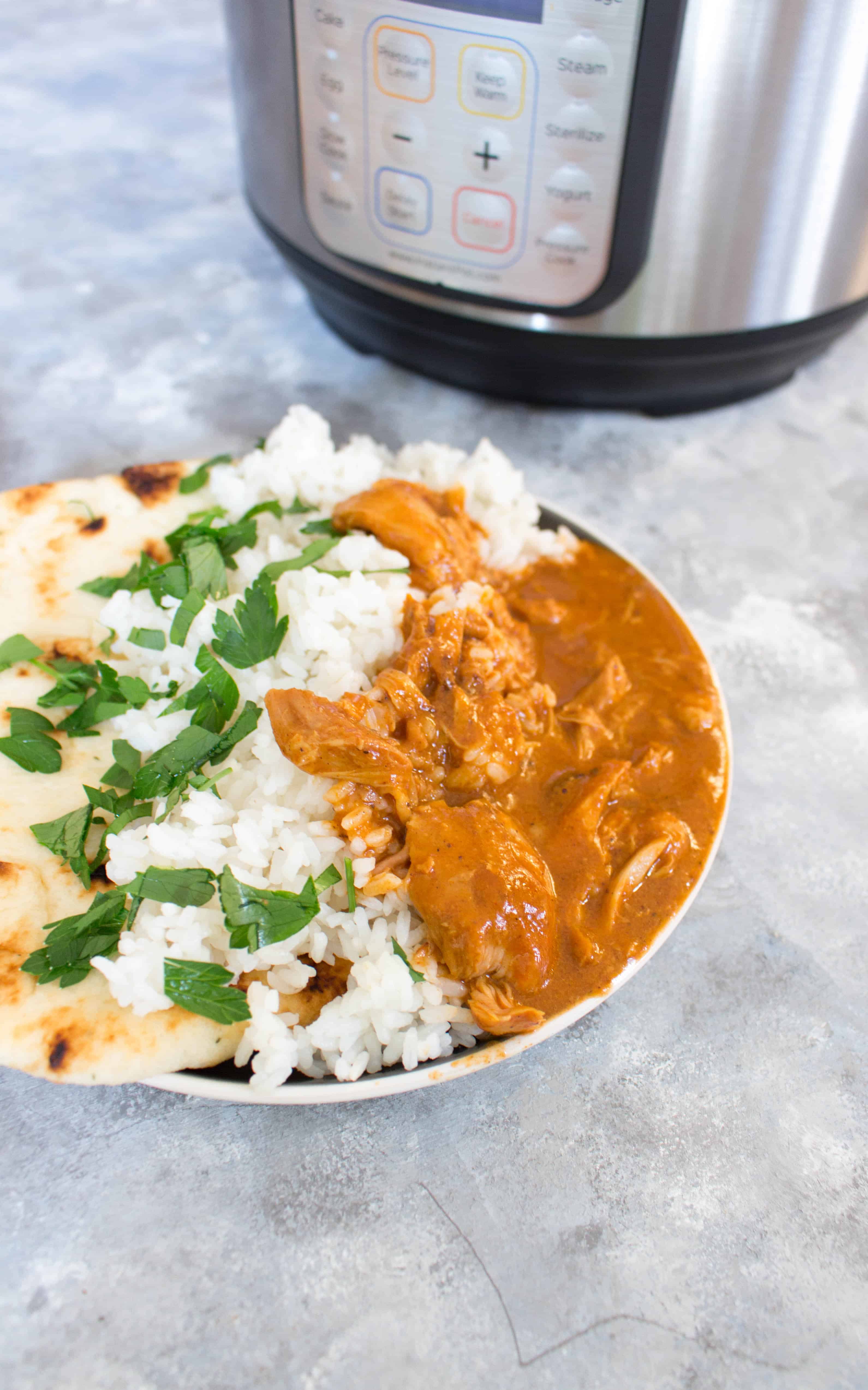 This Healthy Instant Pot Butter Chicken is a lightened up version that takes less than 30 minutes to make and is still rich and creamy.