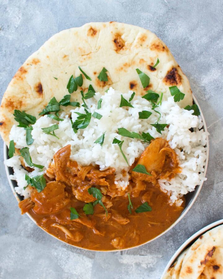 This Healthy Instant Pot Butter Chicken is a lightened up version that takes less than 30 minutes to make and is still rich and creamy.
