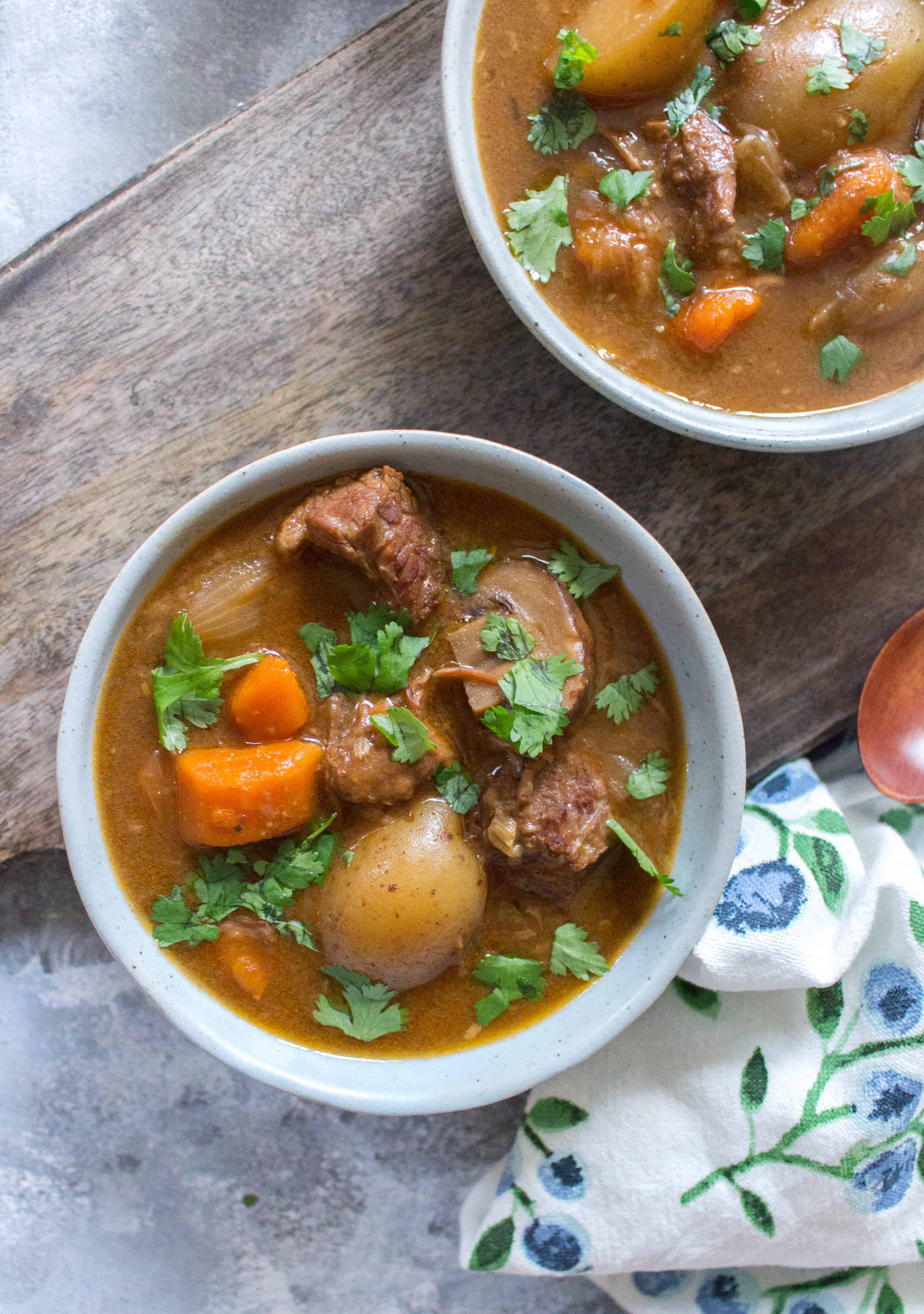 This super Easy Instant Pot Beef Stew will have you grabbing a second bowl! A thick and rich sauce filled with hearty potatoes, carrots, onions, and melt in your mouth beef that will only take under an hour with an Instant Pot! #instantpotrecipes #easyinstantpotrecipes #beefstewrecipes