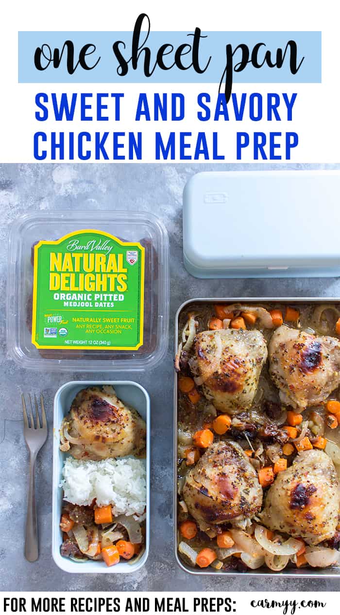 one sheet pan sweet and savory chicken meal prep