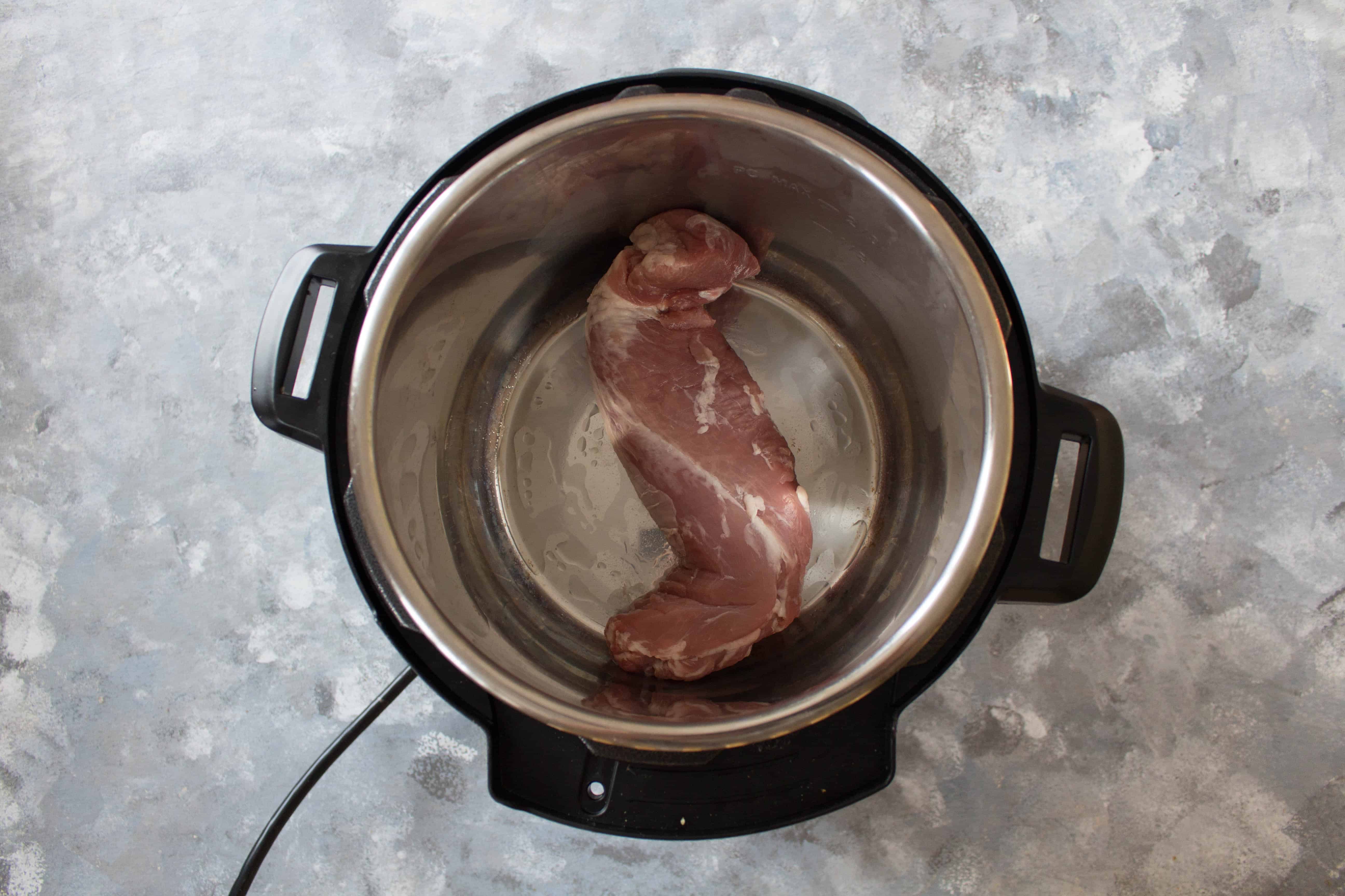 step two on making instant pot teriyaki pork tenderloin 