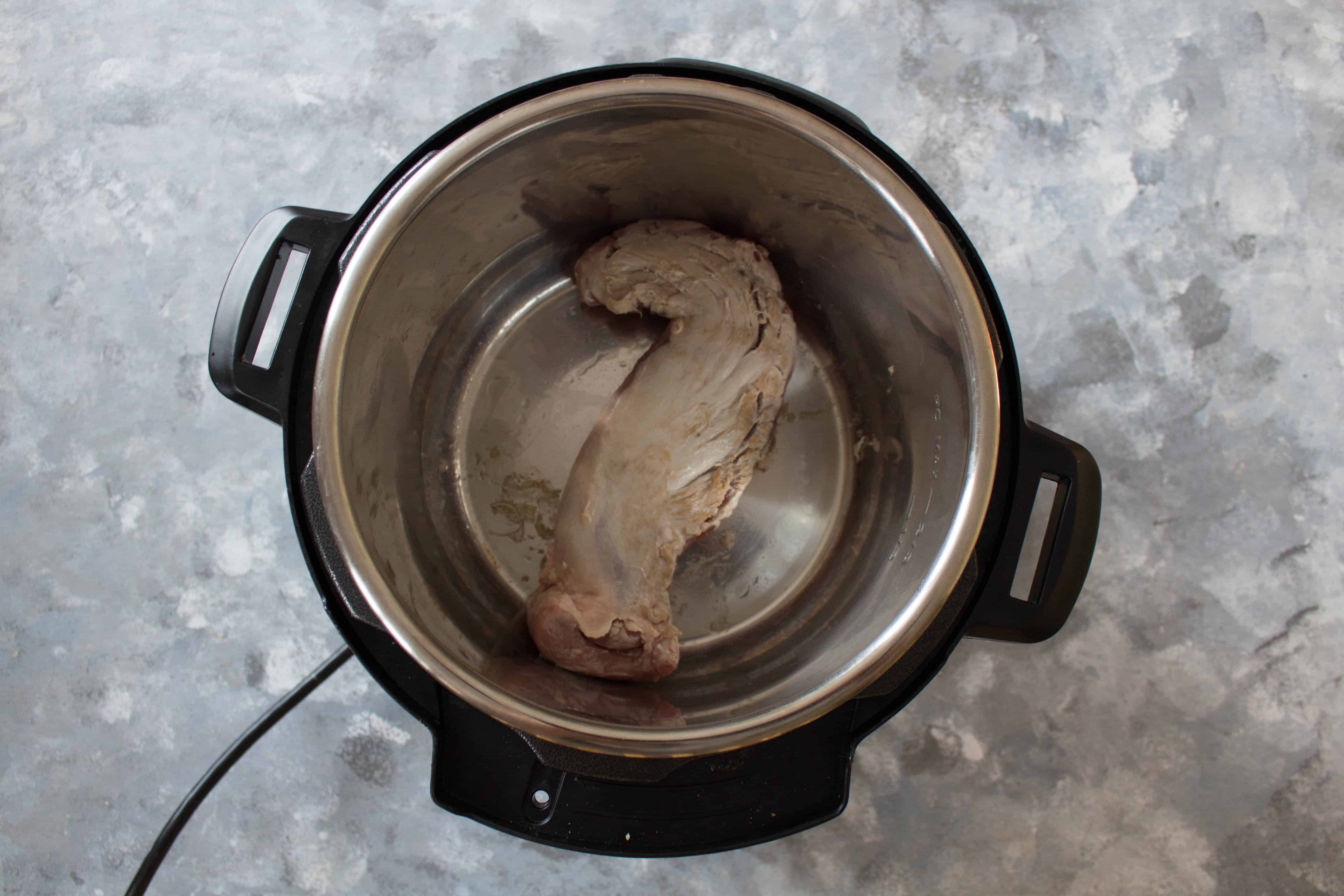 browning the pork tenderloin in the instant pot