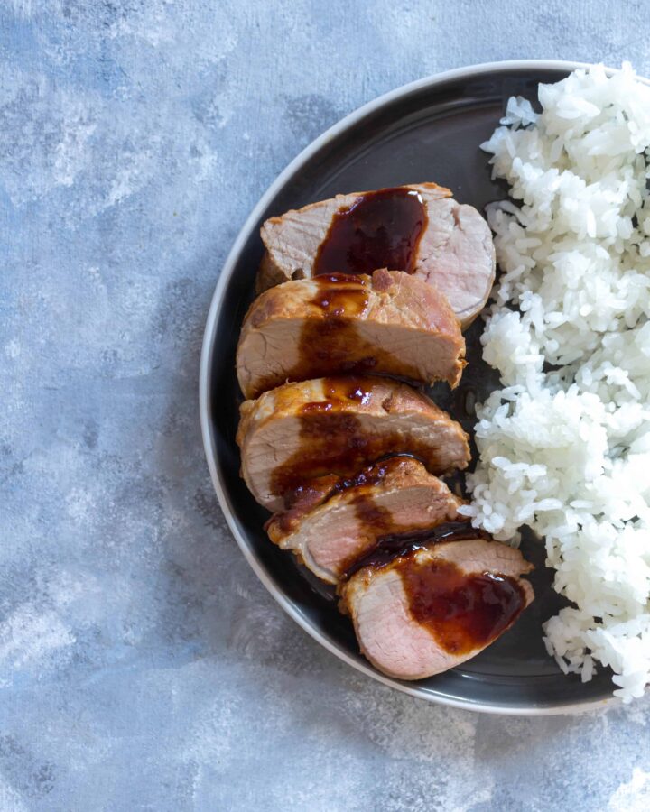 This super easy Instant Pot Teriyaki Pork Tenderloin only takes 7 minutes! This pork tenderloin is tender and coated in a delicious teriyaki sauce that is made inside the Instant Pot too!