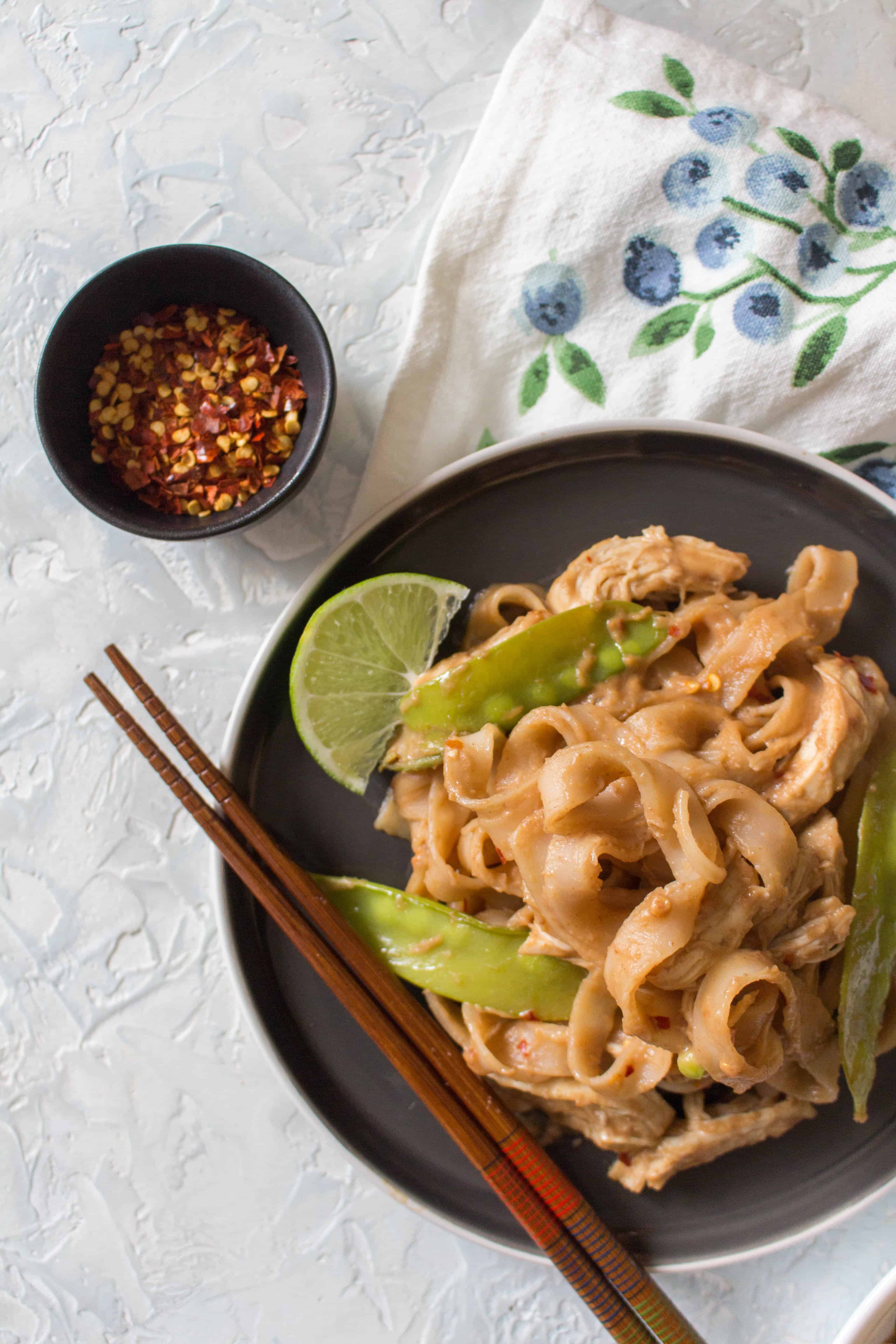 This Healthy Instant Pot Thai Peanut Chicken and Noodles Recipe is the perfect weeknight dinner! This Thai Peanut Chicken and Noodle recipe is so quick, easy, and versatile you’re going to want to make all the time! Non-Instant Pot instructions are down below if you don't have an Instant Pot! 