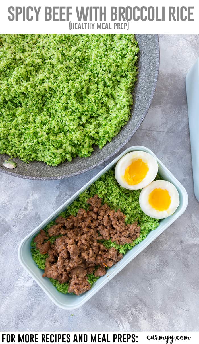 Tired of rice or cauliflower rice? Why not try broccoli rice! This delicious Spicy Peanut Beef with Broccoli Rice meal prep is a must try if you want to keep your weekly meal preps interesting! #mealprep #broccoli #broccolirice #beefrecipes