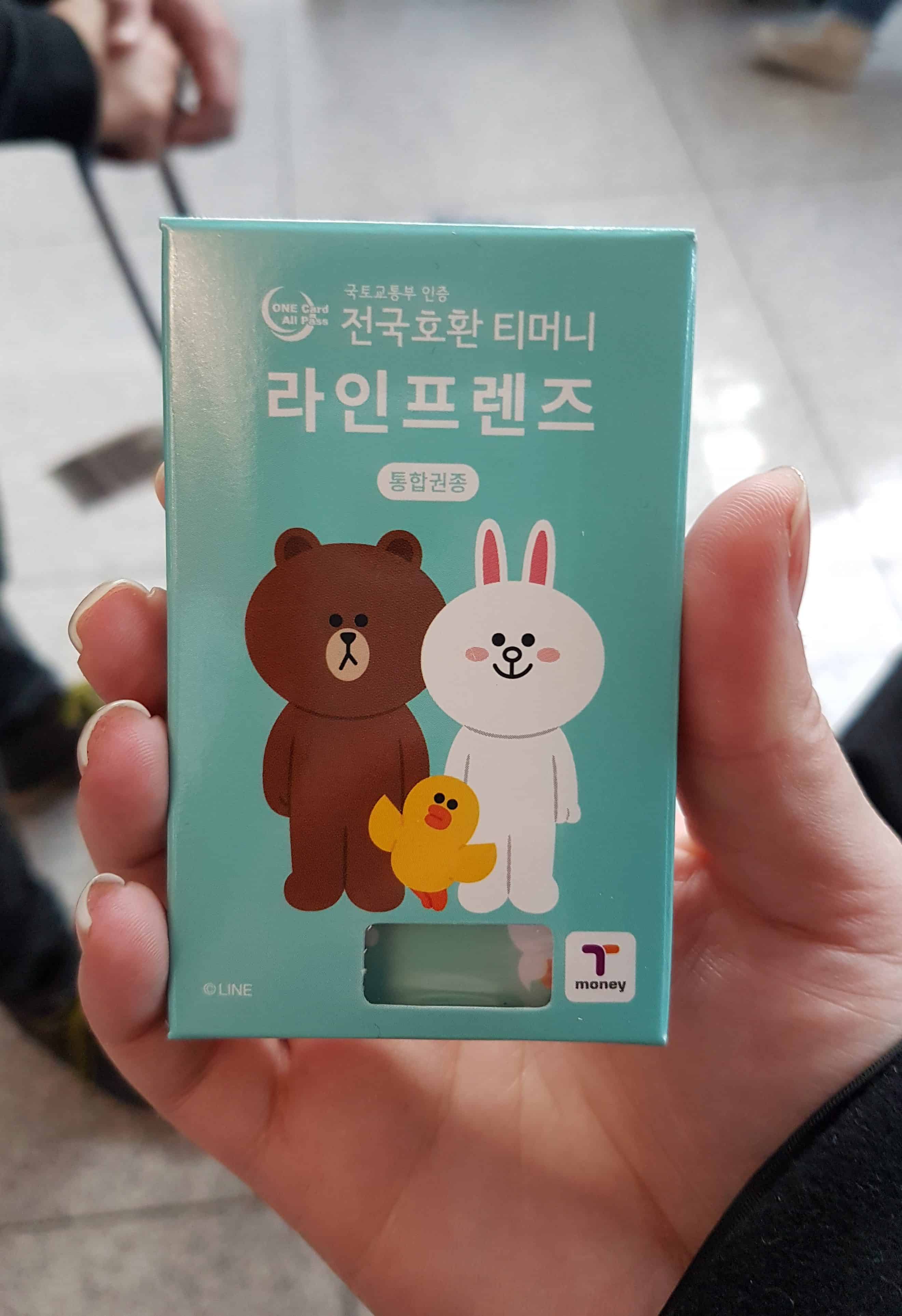 Seoul South Korea T-Money Card T Card with Line Friends