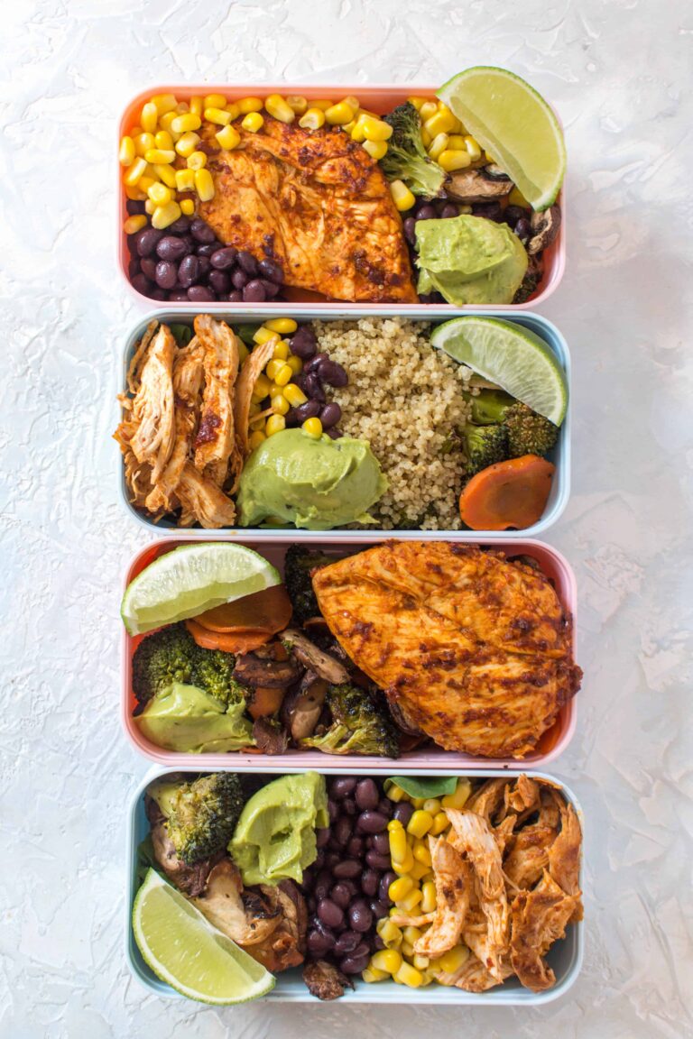 Chipotle Chicken Meal Prep 4 Ways + Video - Carmy - Run Eat Travel