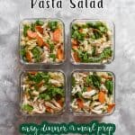 Perfect for hot summer days, this easy chicken pepperoni pasta salad is just what you need! Plus, this pasta salad is great for meal preps if you have don't have access to a microwave.