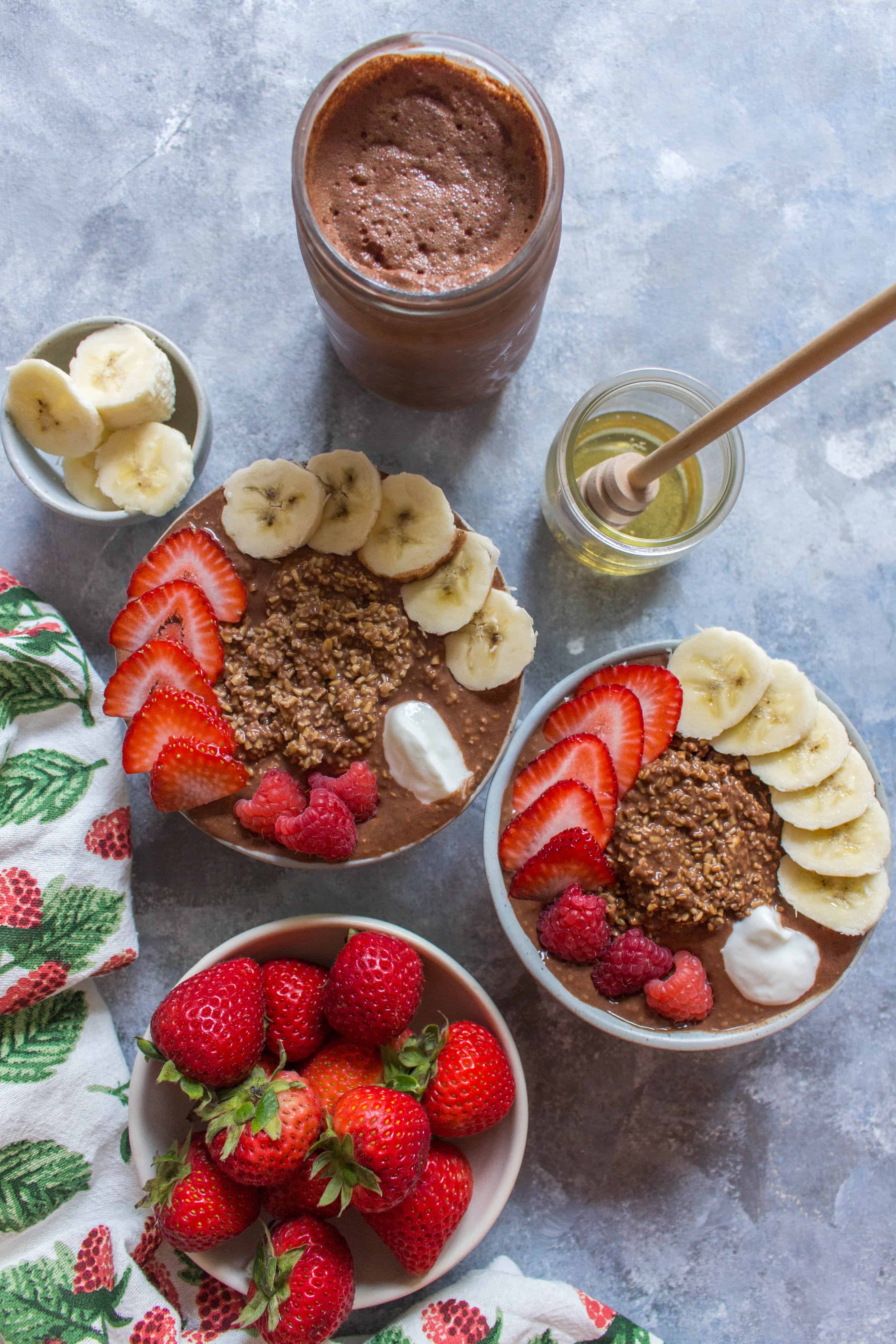 Chocolate Chia Steel Cut Overnight Oats - Carmy - Run Eat Travel