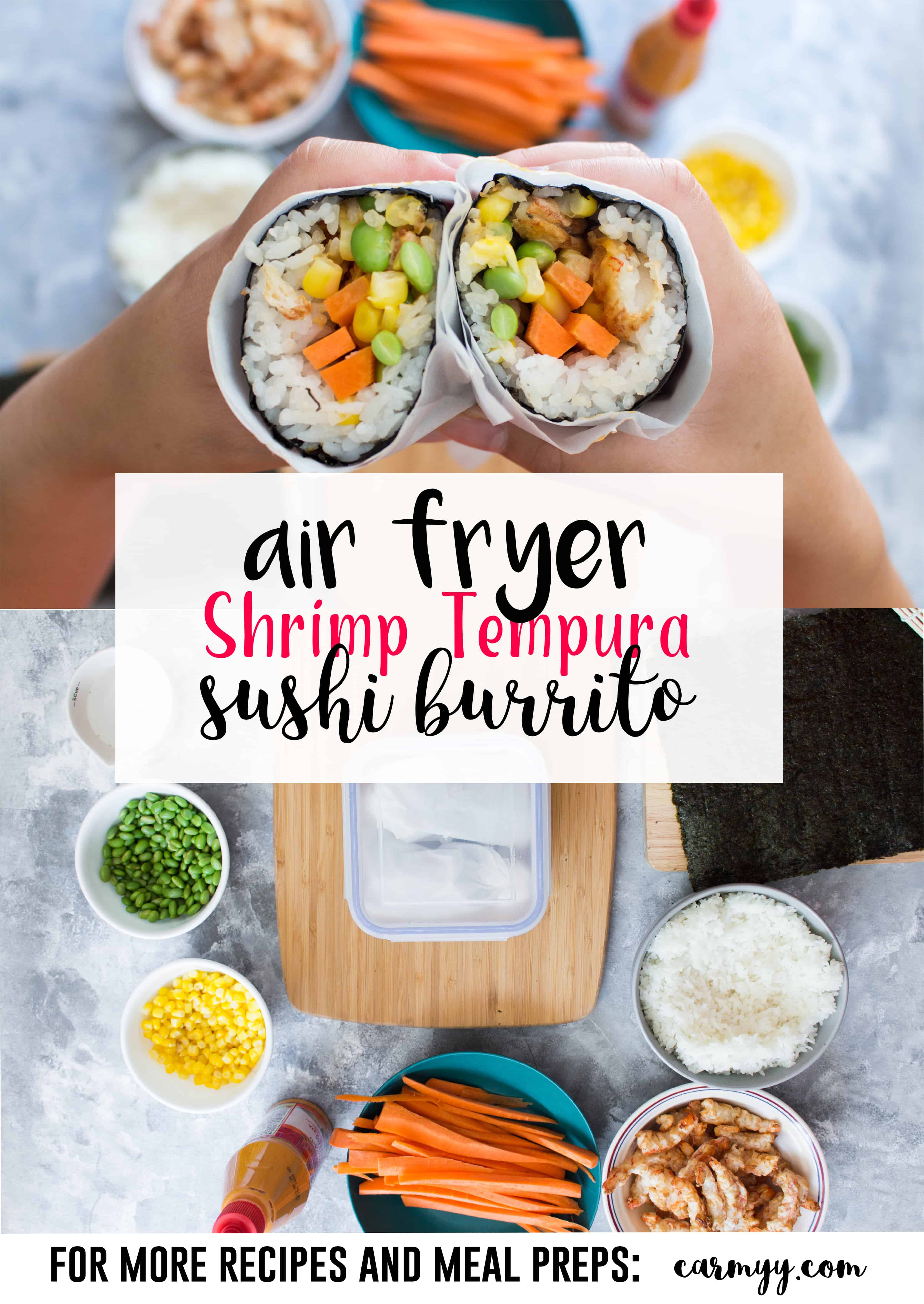 airfryer shrimp tempura sushi burrito + video