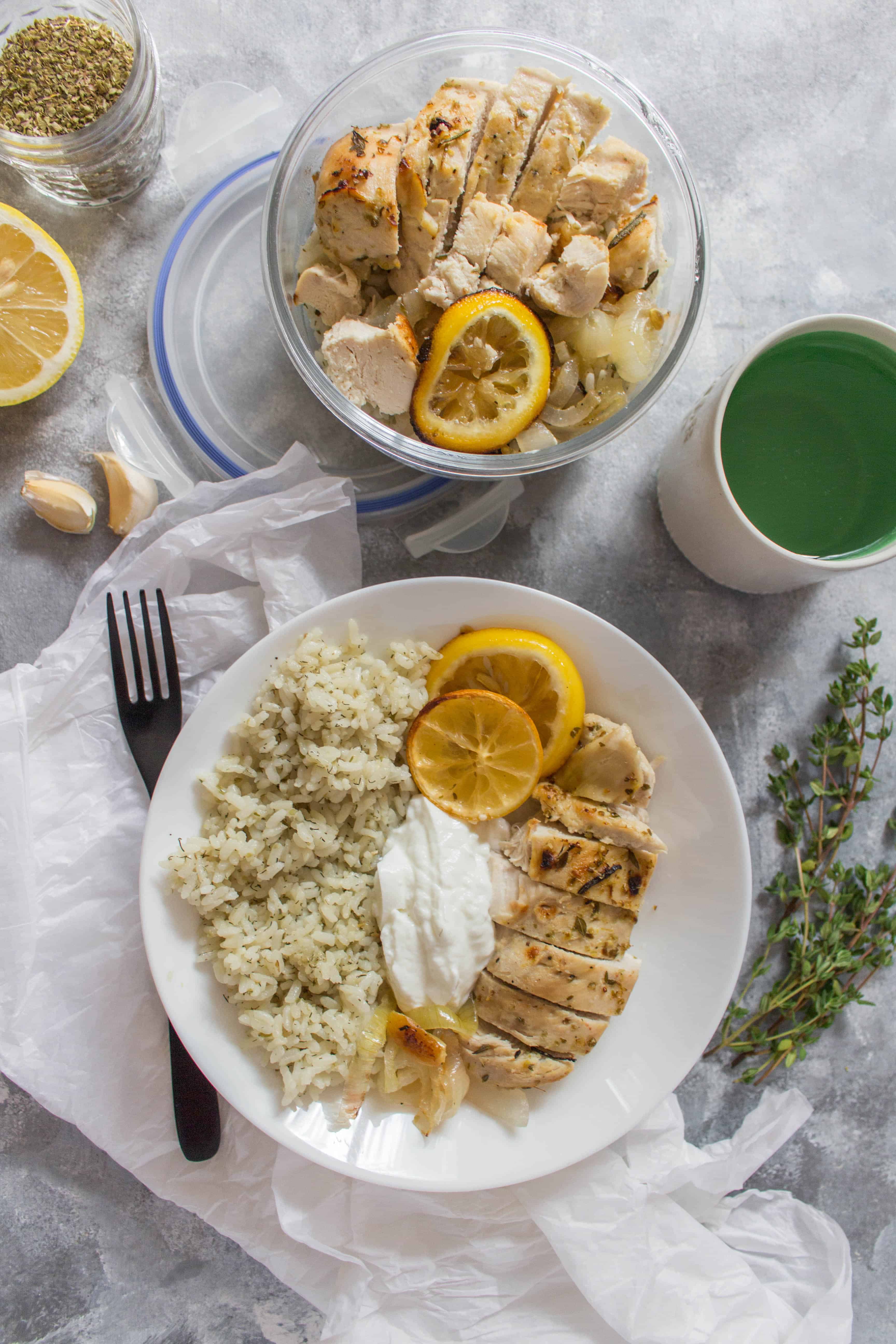 This Greek Chicken Meal Prep is so easy to make and is packed full of flavour thanks to the marinade. Plus, thanks to the yogurt in the marinade, the meat is extremely tender.