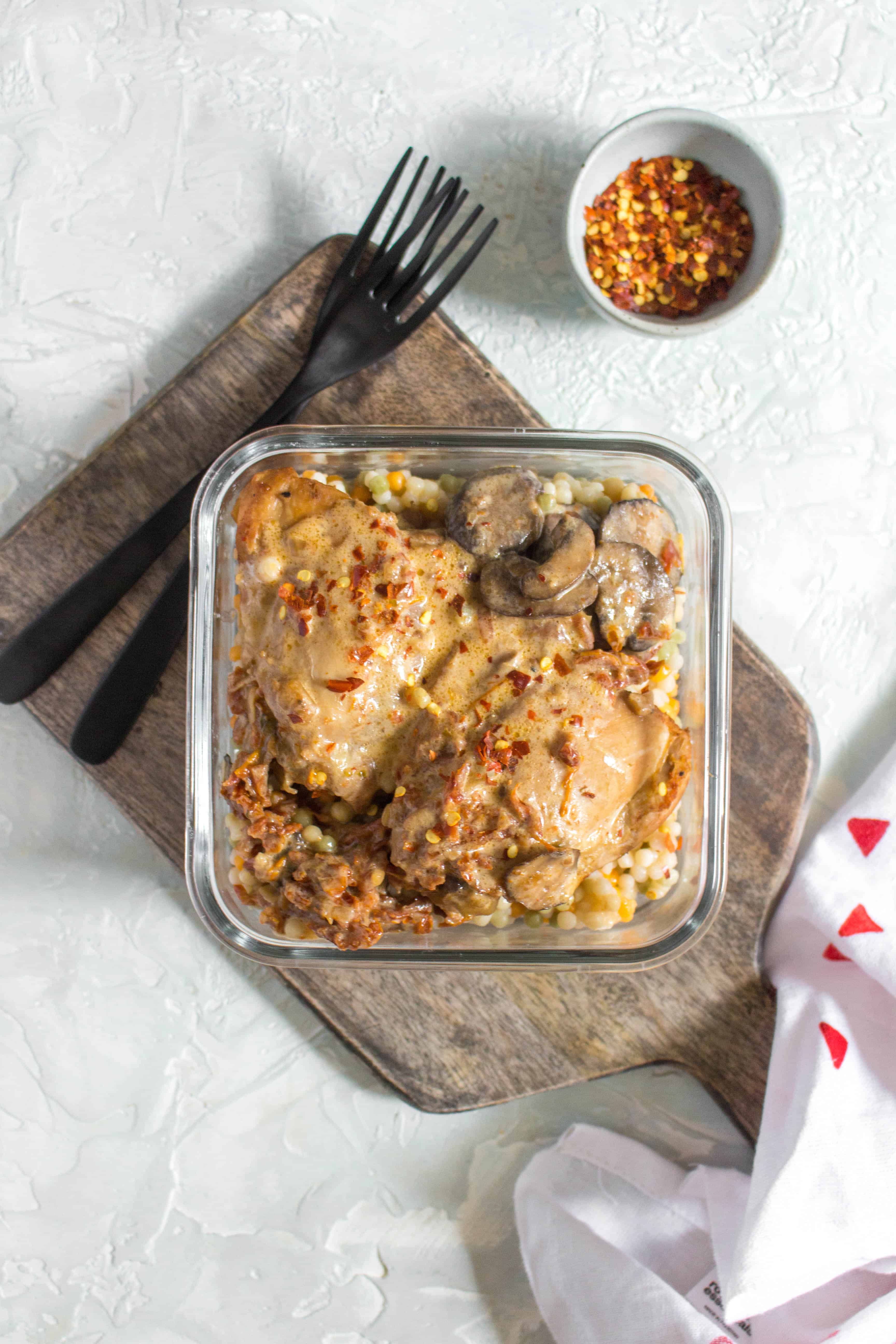 This Instant Pot Chicken with Creamy Sun Dried Tomato Parmesan Sauce takes under 30 minutes to make and is so tender and juicy. A creamy sauce with mushrooms and sun dried tomatoes, this Instant Pot chicken recipe is packed with flavour. Non Instant Pot instructions included.