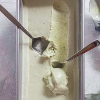 Treat your friends and family to some delicious homemade Honey Matcha Ice Cream that doesn't require an ice cream maker to make!