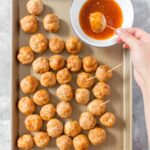These Easy Baked Chicken Meatballs tender, juicy, and are so versatile! Great for adding to a meal prep, dinner, or as an appetizer on its own! 