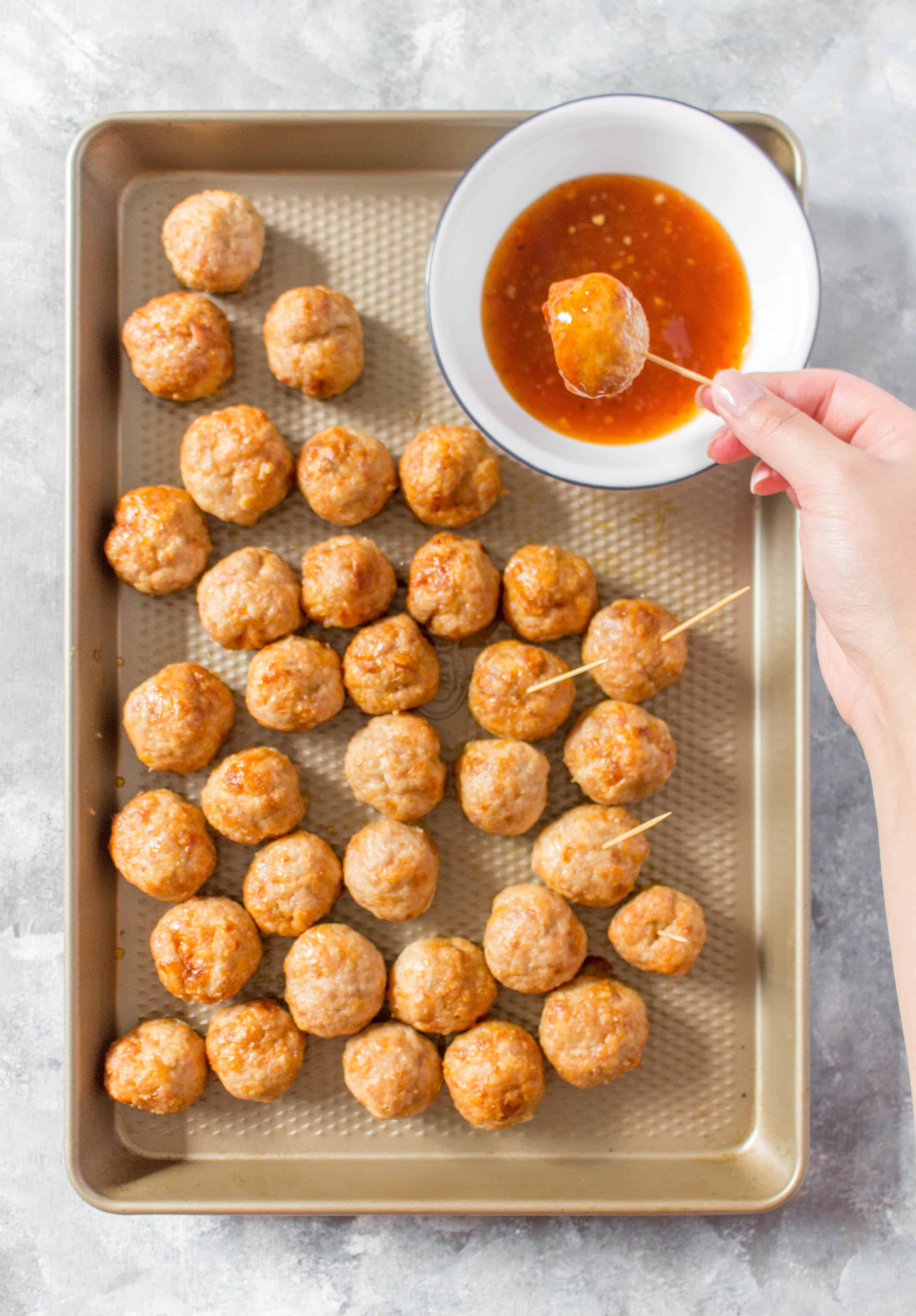 Easy Baked Chicken Meatballs | Freezer Friendly Recipe