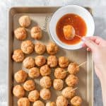 These Easy Baked Chicken Meatballs tender, juicy, and are so versatile! Great for adding to a meal prep, dinner, or as an appetizer on its own!