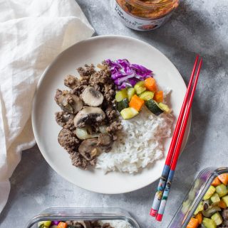 Skip the Korean take out and make these Bulgogi Korean Beef Bowls at home instead! Perfect as a weeknight dinner or as a meal prep!