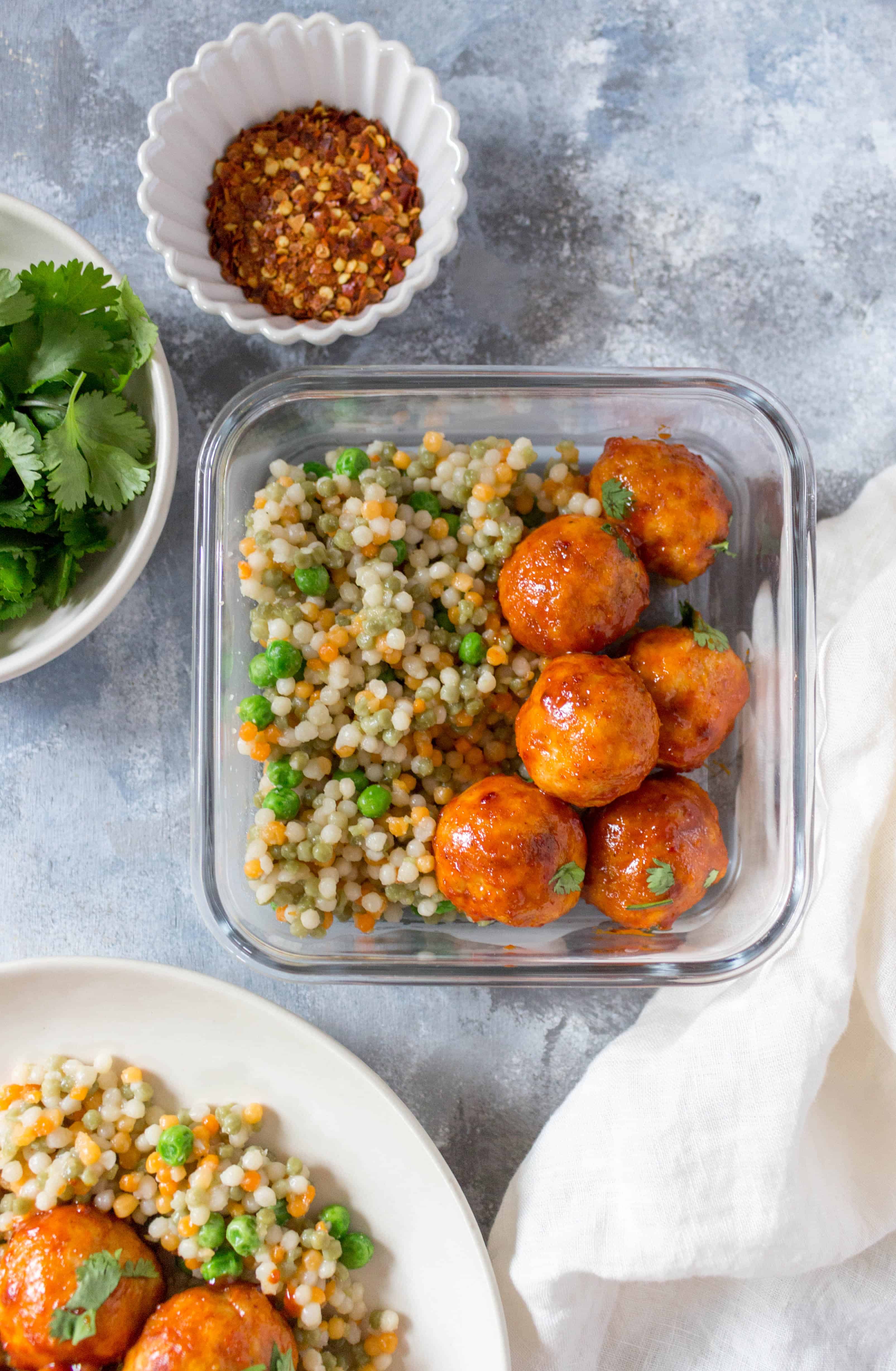 sweet and spicy korean meatballs meat prep