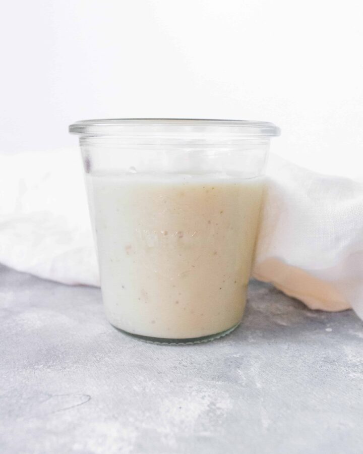 This Homemade Creamy Roasted Garlic Dressing recipe is fast, easy to make, made with wholesome ingredients, and tastes delicious! Skip the store-bought dressing and make your own!