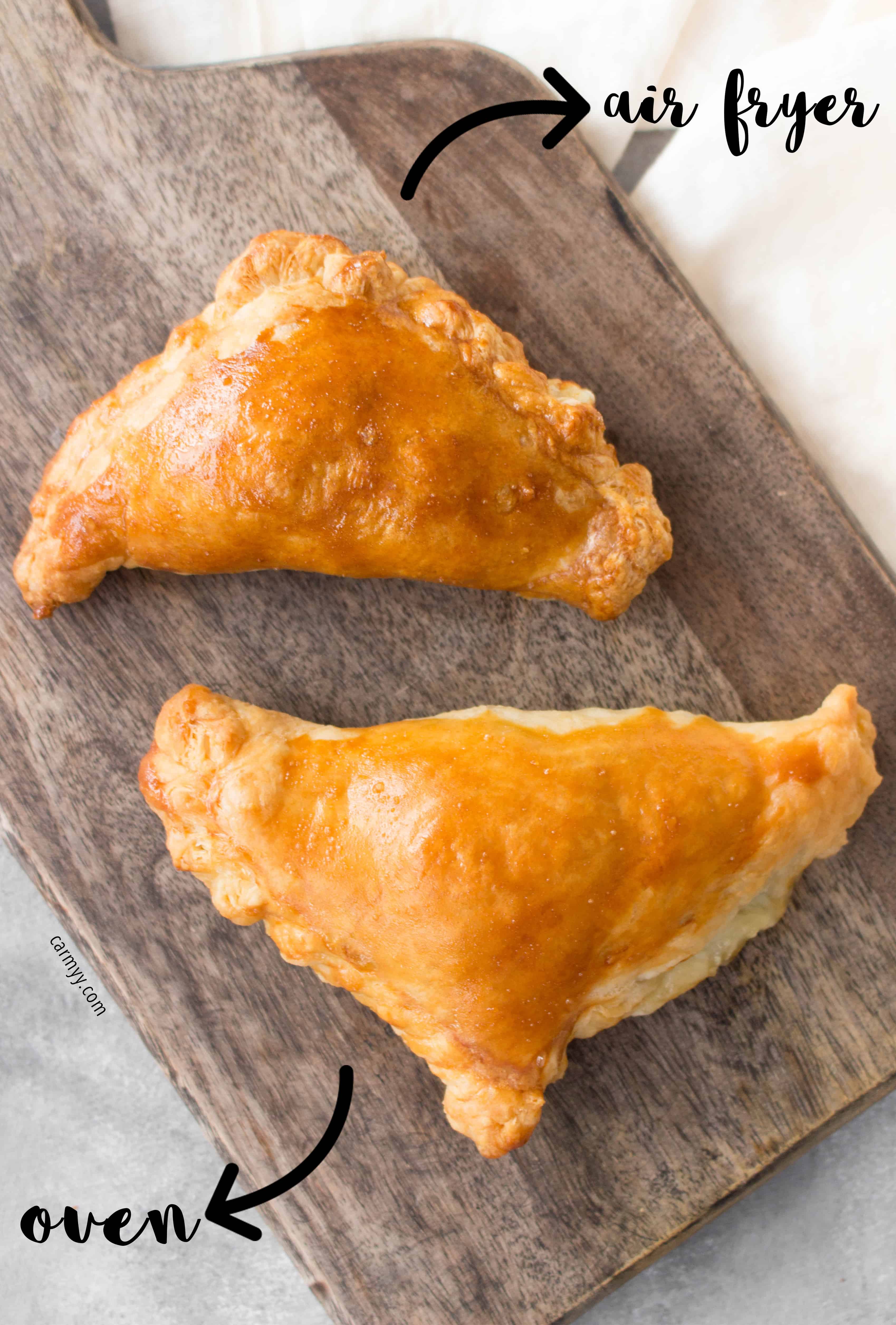 air fryer chicken cheese hand pies vs oven baked chicken cheese hand pies