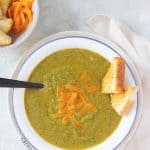 Craving some soup? Try this Instant Pot Broccolini Broccoli Cheddar Soup that takes under 15 minutes to make!