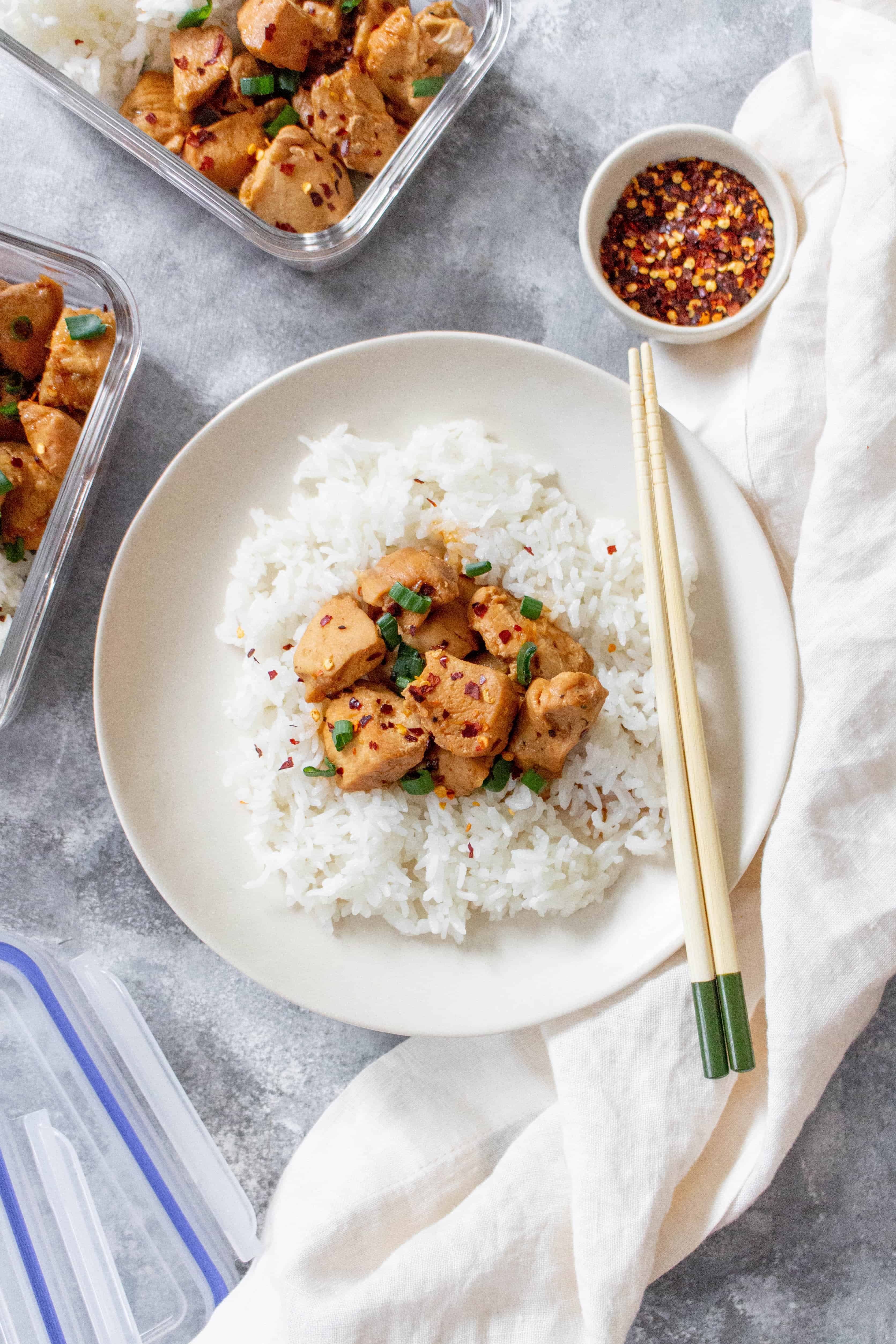 Skip the take out and make this Instant Pot Spicy Honey Garlic Chicken at home!