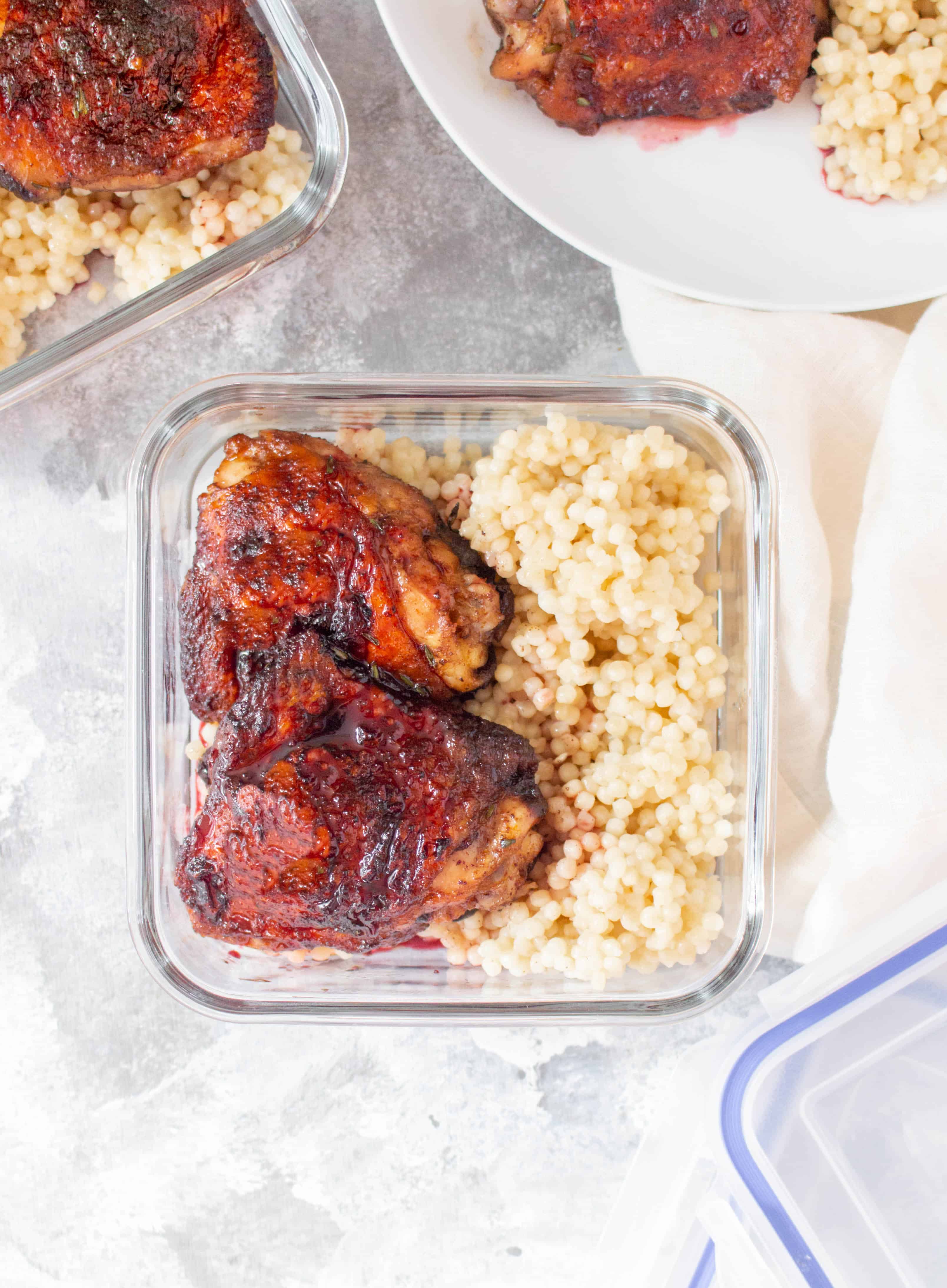 Juicy, sweet, and bursting with flavour, this Pomegranate Glazed Chicken Thighs makes for a perfect dinner or as a meal prep.