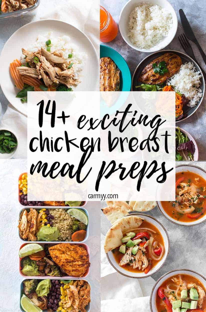 Tired of plain chicken breasts and broccoli for lunch? Here are 14 delicious and delicious chicken breast meal preps that are not boring at all!