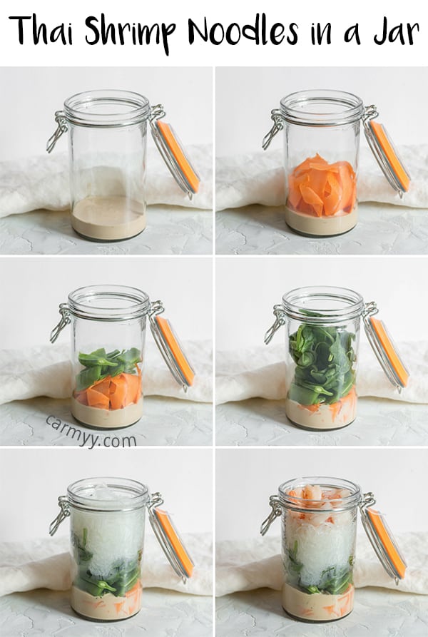How To Make Thai Shrimp Noodles in a Jar | healthy homemade instant noodles