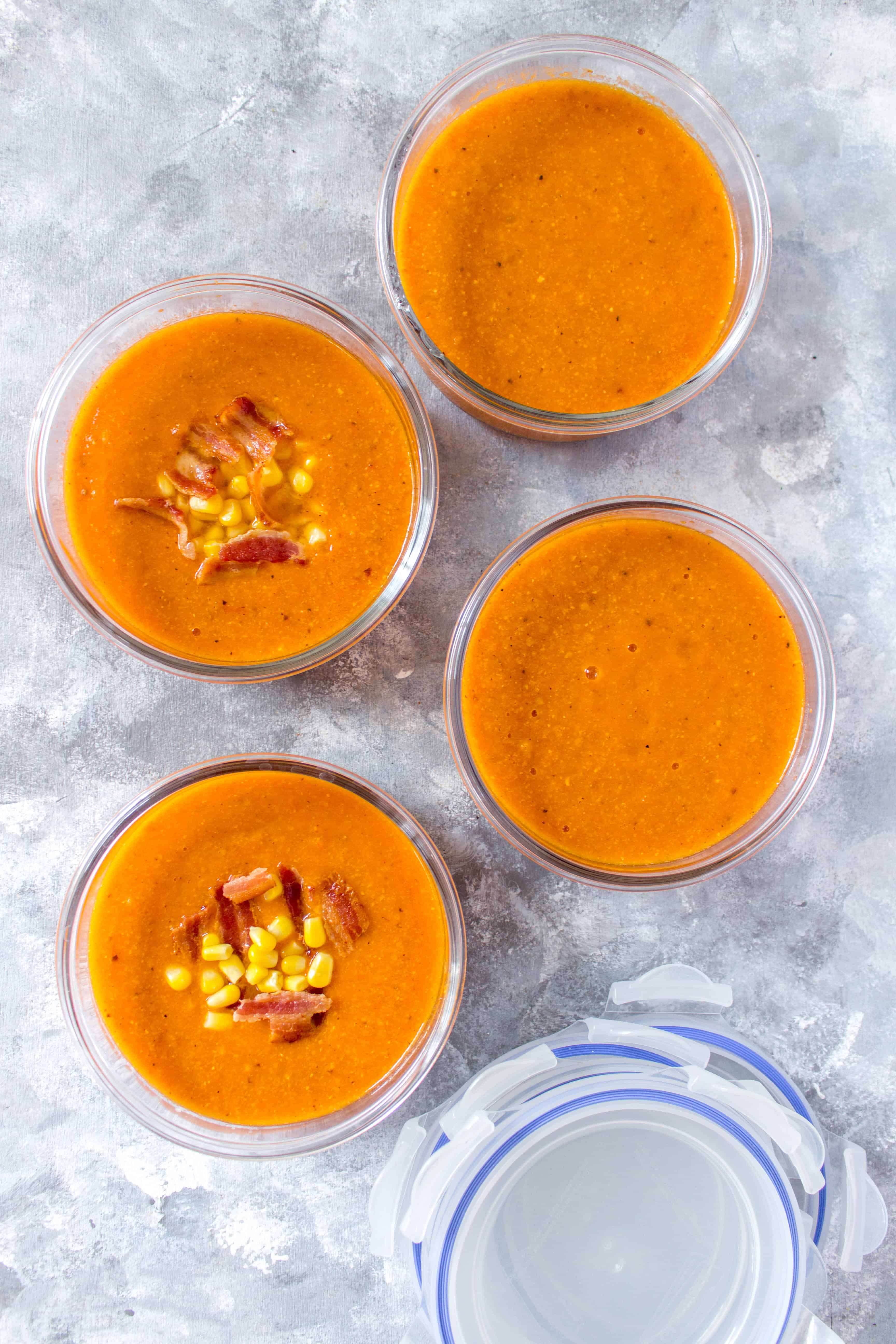 Soup Meal Prep | This smoky roasted corn and tomato soup is packed full of multiple layers of flavours. You're never going to want to go back to canned tomato soup after trying this delicious smoky homemade version.