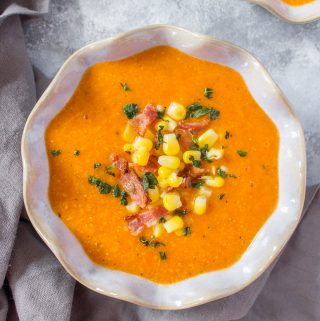 This smoky roasted corn and tomato soup is packed full of multiple layers of flavours. You're never going to want to go back to canned tomato soup after trying this delicious smoky homemade version.