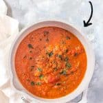 Make this basic homemade marinara sauce in a jiffy. It's rich in flavour, easy to make, and has no added sugar.