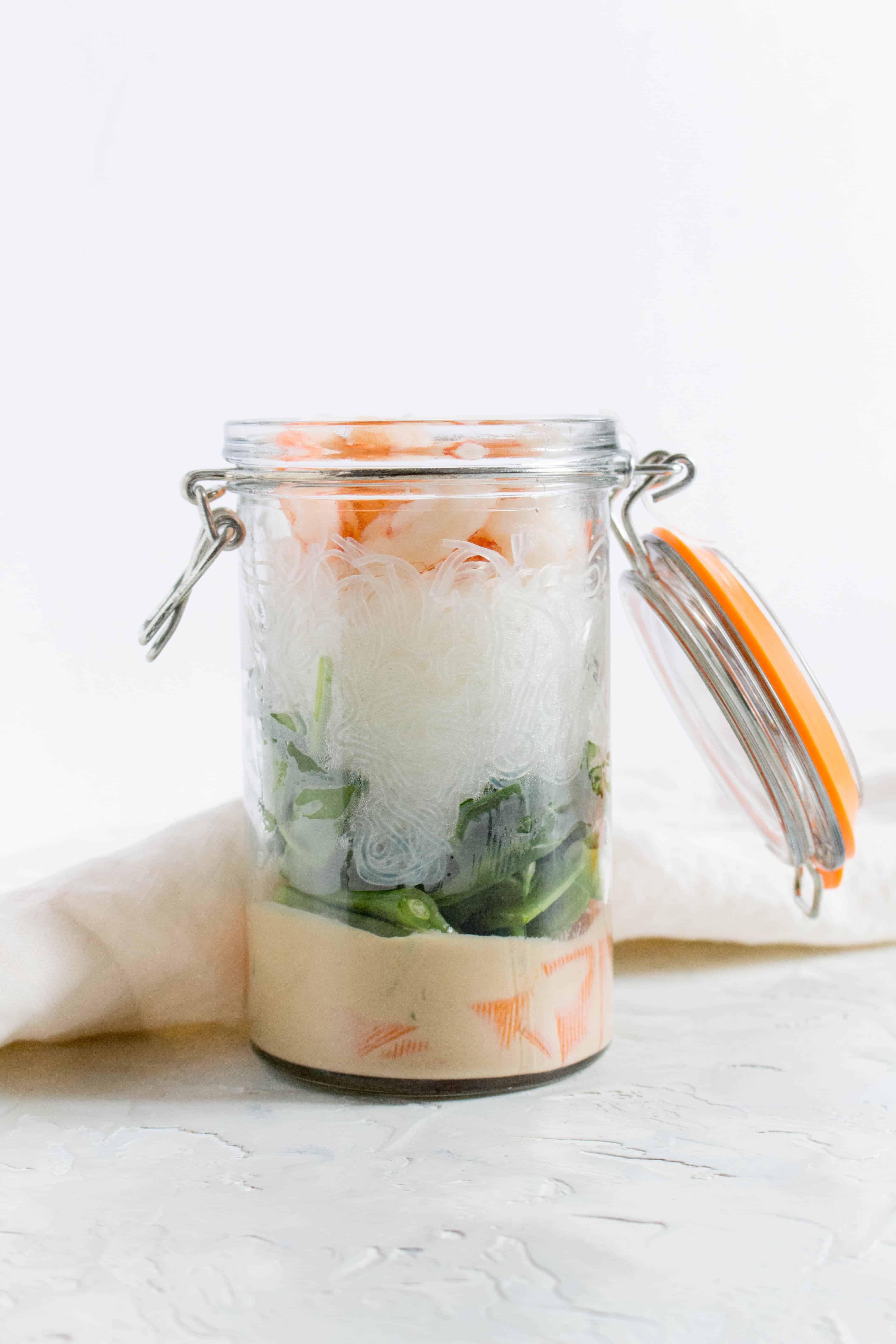 Thai Shrimp Noodles in a Jar | meal prep for work