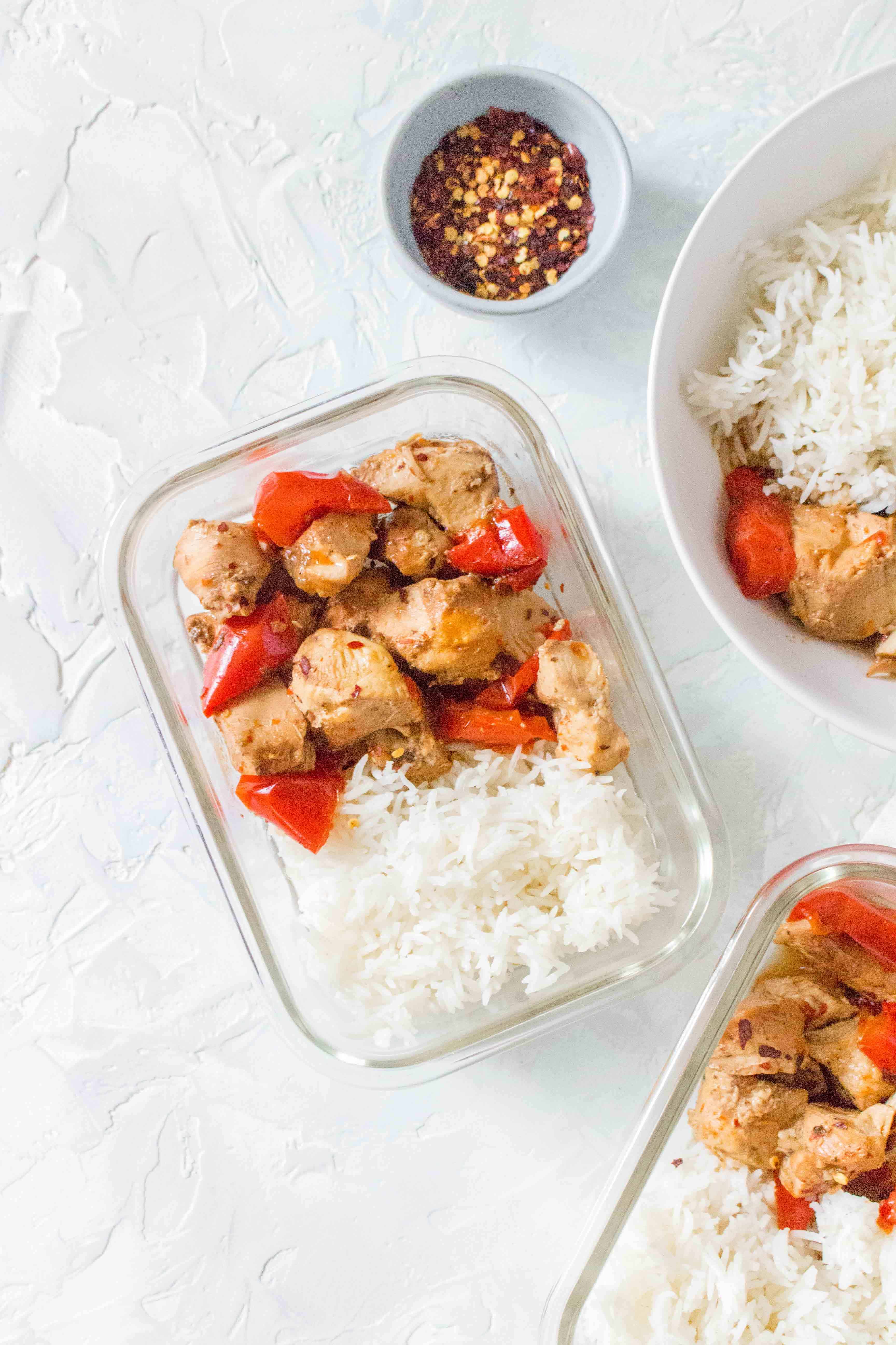 A yummy take out classic, this Instant Pot Kung Pao Chickpeas recipe is the perfect combination of sweet, salty, and spicy! The rice is made pot in pot so everything cooks together.