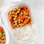 A meatless twist on a take out classic, this Instant Pot Kung Pao Chickpea recipe is the perfect combination of sweet, salty, and spicy! The rice is made pot in pot so everything cooks together.