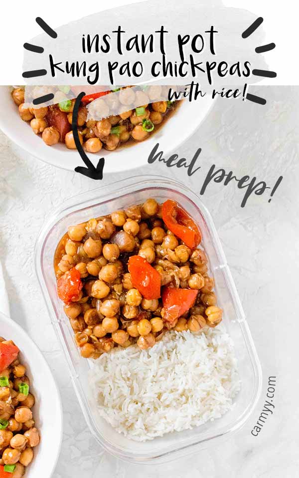 A meatless twist on a take out classic, this Instant Pot Kung Pao Chickpea recipe is the perfect combination of sweet, salty, and spicy!