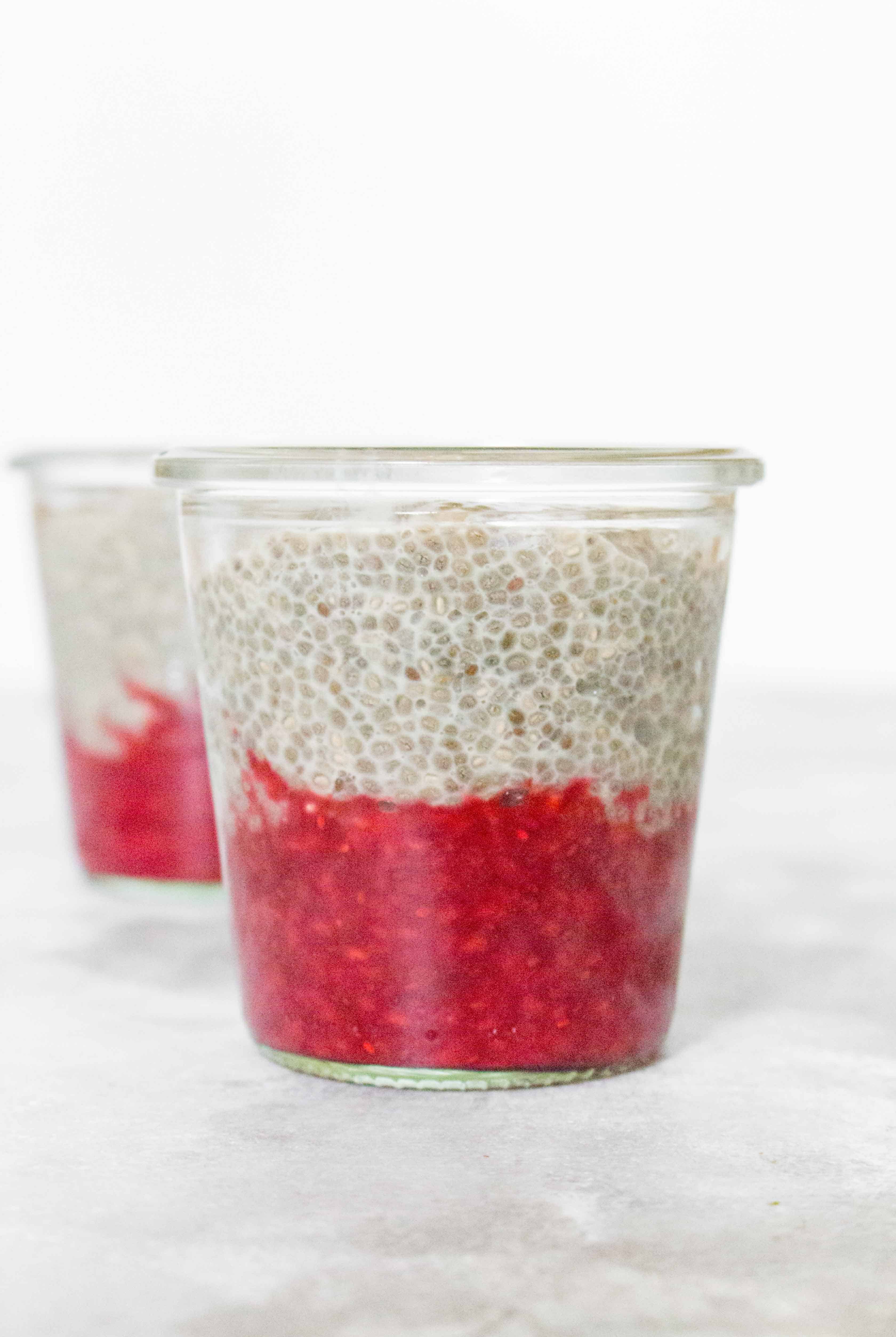 chia pudding with berry compote
