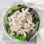 This no mayo Healthy Chicken Salad is going to be a lifesaver this summer! Healthy enough to eat regularly and easy to make, you're going to want to make this Healthy Chicken Salad all summer.