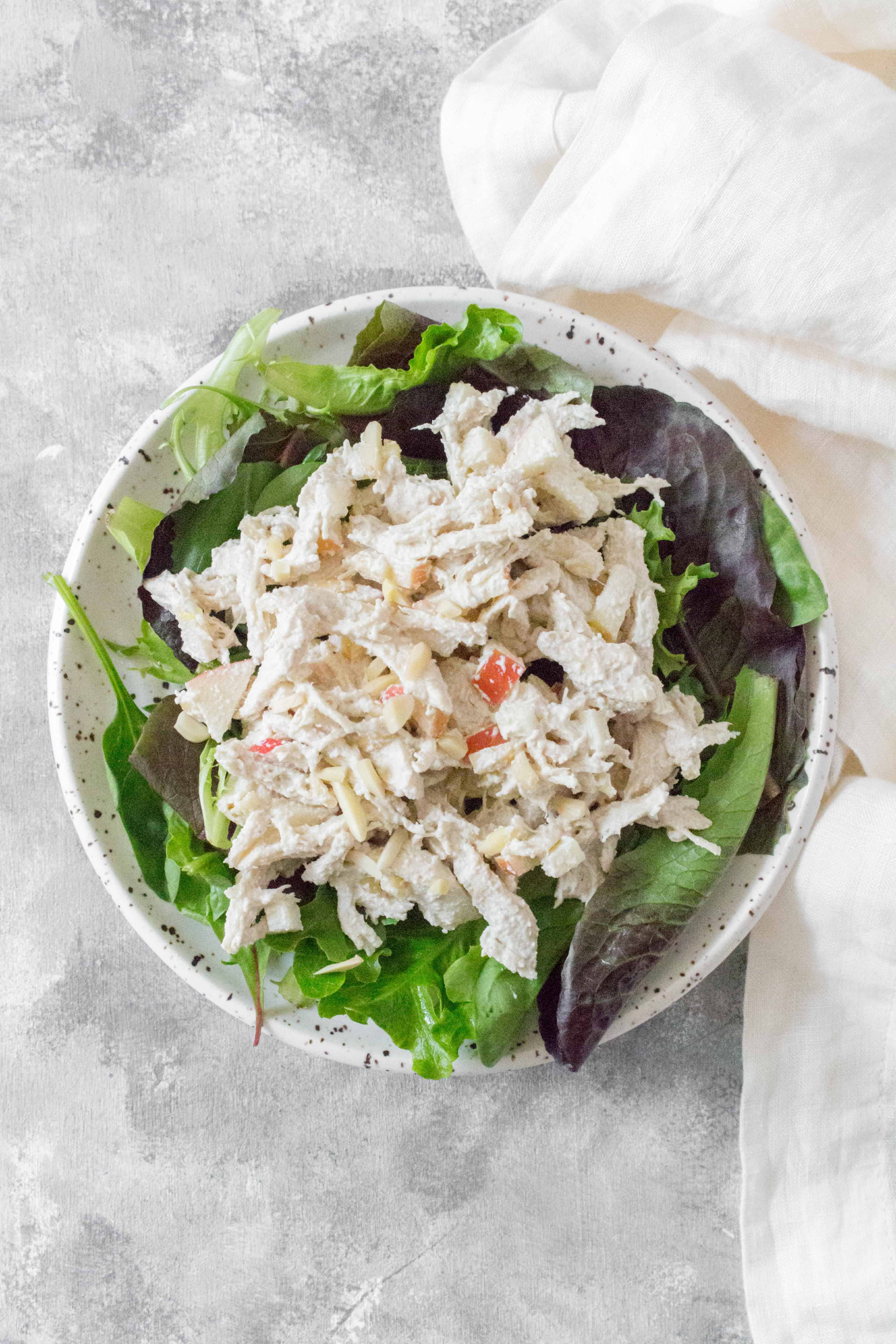 This no mayo Healthy Chicken Salad is going to be a lifesaver this summer! Healthy enough to eat regularly and easy to make, you're going to want to make this Healthy Chicken Salad all summer.