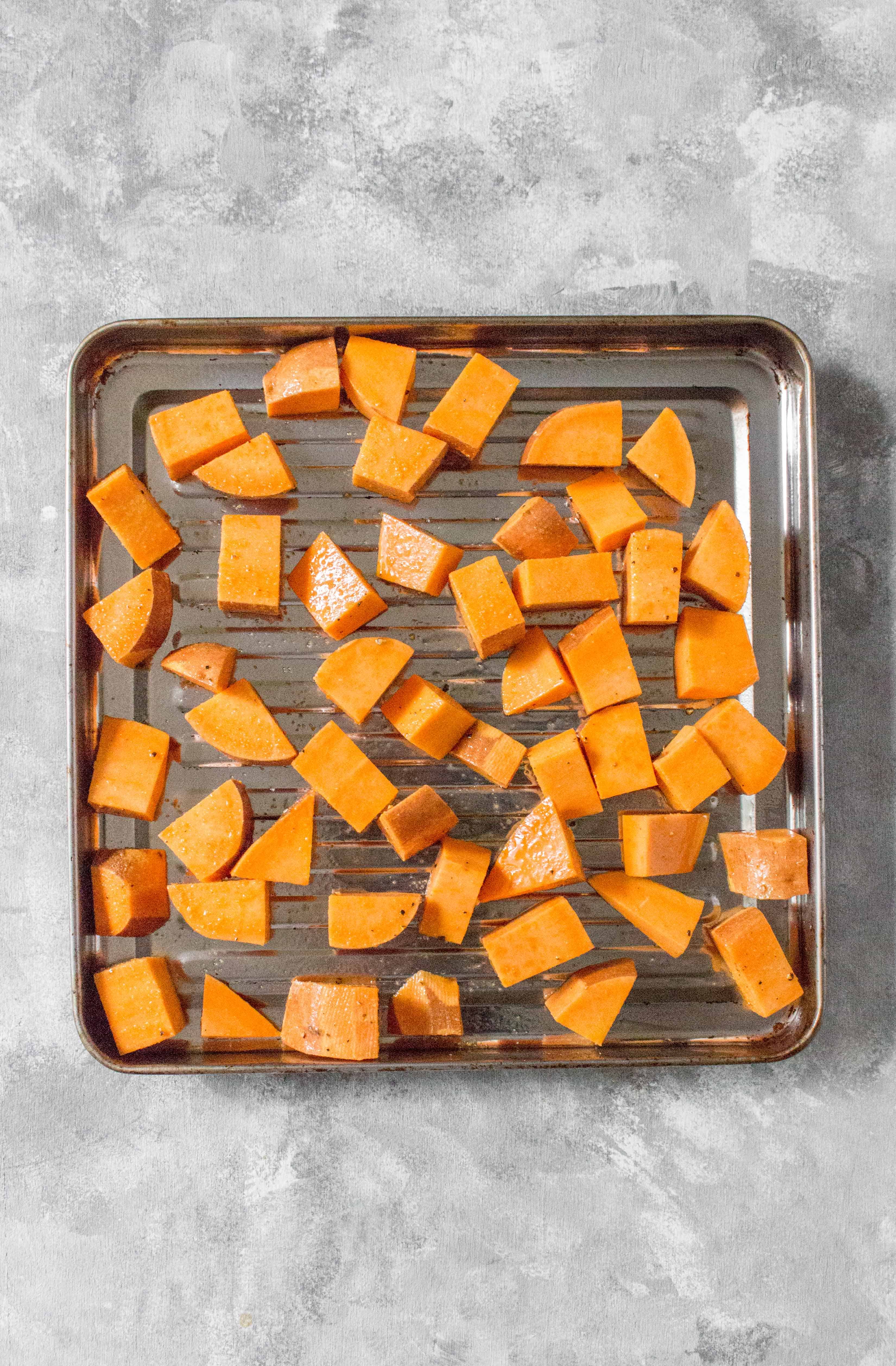 How To Make Crispy Roasted Sweet Potato Cubes
